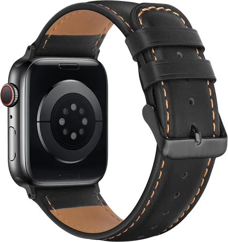 Miniatura 2 de HITZEE Correas de cuero compatibles con Apple Watch Band de 1.654 in, 1.614 in, 1.575 in, 1.496 in, para mujeres y hombres, correa de cuero genuino