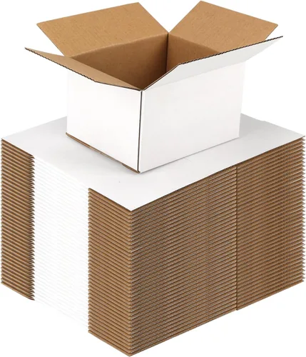 Miniatura 15 de Paquete de 40 cajas de envío pequeñas de 8x6x4 pulgadas, caja de correo de cartón corrugado blanca para envío, embalaje, negocios