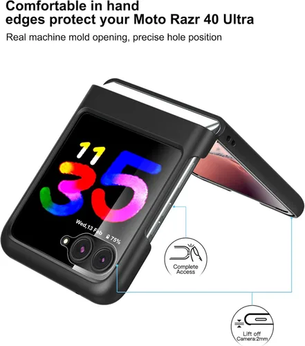 Miniatura 2 de Feitenn Funda para Moto Razr Plus, protector de pantalla para Moto Razr Plus, funda delgada de policarbonato duro a prueba de golpes con película