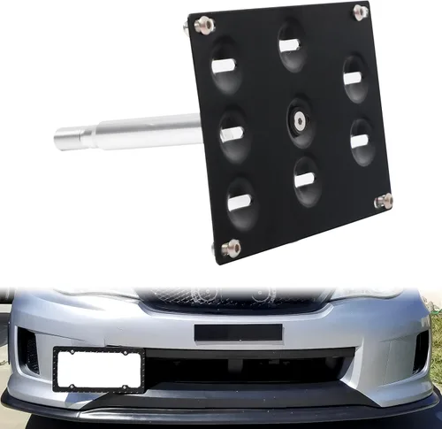 Gancho de remolque para parachoques delantero, kit de montaje de placa de matrícula, soporte para reubicador para Subaru WRX STi BRZ Forester