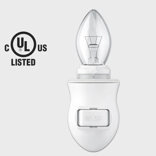 Miniatura 4 de Módulo de luz nocturna enchufable, enchufe de luz de pared con interruptor de encendido/apagado, enchufe de base E12 para luz nocturna de sal
