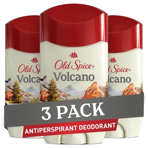 Old Spice Antitranspirante y Desodorante para Hombres Volcano con Carbón, Protección contra Olores de 48 Horas, 2.6 onzas (Paquete de 3)