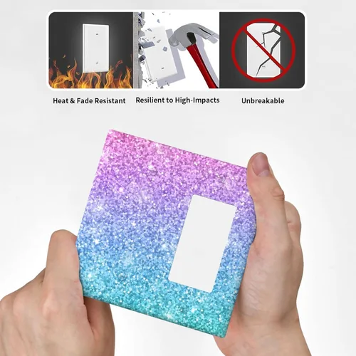 Miniatura 5 de Cubierta para interruptor de luz, placas de pared rosa y azul, 2 bandas, 1 paquete