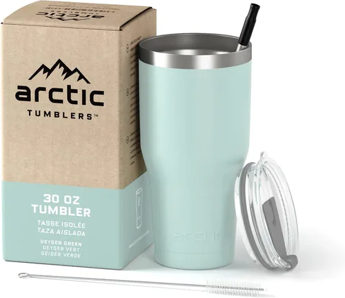 Miniatura 15 de Vaso aislado de 30 onzas color rosa claro con pajita y limpiador - Mantiene la temperatura hasta 24 horas - Tapa a prueba de derrames, tecnología