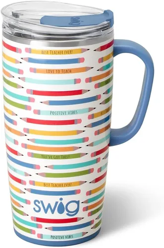 Miniatura 60 de Swig Life Taza de Viaje de 18 oz, Vaso Aislante con Asa y Tapa, Taza de Café de Viaje, Compatible con Portavasos, Acero Inoxidable, Vaso de 18 oz