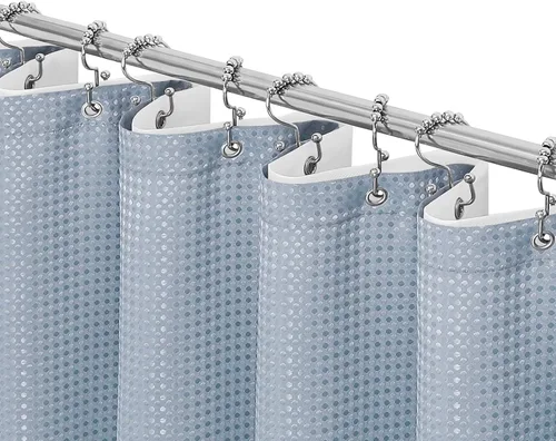 Miniatura 26 de Gibelle Cortina de Ducha Pequeña para Cabina 36 x 72 pulgadas, Cortina de Ducha de Tela Texturizada de Tejido Gofre Medio Estrecho para Baño, Beige