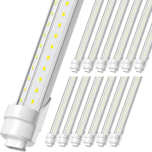 ELEKICO Bombilla LED de 8 pies, luz de tienda en forma de V de 8 pies, 6000 K, 75 W, 9500 LM, reemplazo de luz de tubo LED T8/T10/T12, derivación de