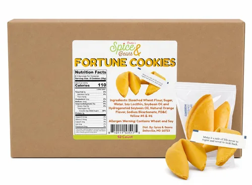 Bulk Fortune Cookies 50 unidades | Kosher Fortune Cookie Party Favores | Año Nuevo chino, restaurantes, eventos, folletos y postres | Embalaje de