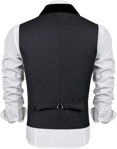 Miniatura 5 de COOFANDY Chaleco de traje para hombre, ajustado, formal, de negocios, casual, para boda