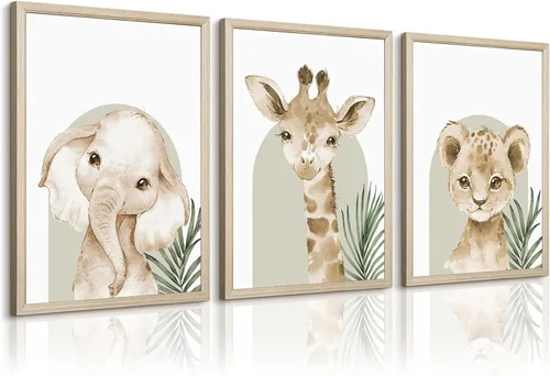 Miniatura 15 de Arte de pared de dinosaurio para habitación de niños, lienzo para decoración de pared de dinosaurio para niños, arte de pared de guardería