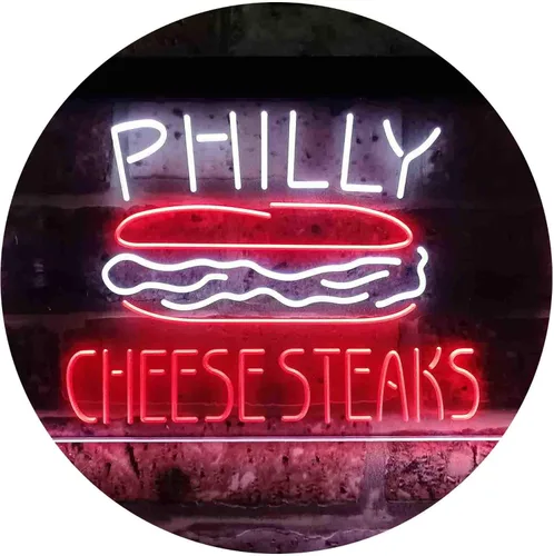 Miniatura 17 de ADVPRO Philly Cheese Steaks Café - Letrero de neón LED de doble color, azul y rojo, 24 x 16 pulgadas st6s64-i3850-br