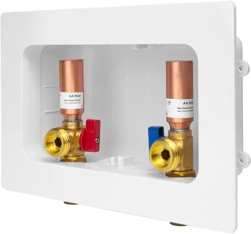 Miniatura 13 de Caja de salida de lavadora EFIELD, entrada de presión de cobre de 1/2 pulgada con drenaje central con amortiguador de martillo de agua de cobre