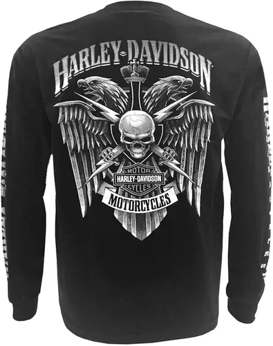 Miniatura 2 de Harley-Davidson - Camisa de manga larga con estampado de cresta de calavera para hombre color negro Negro