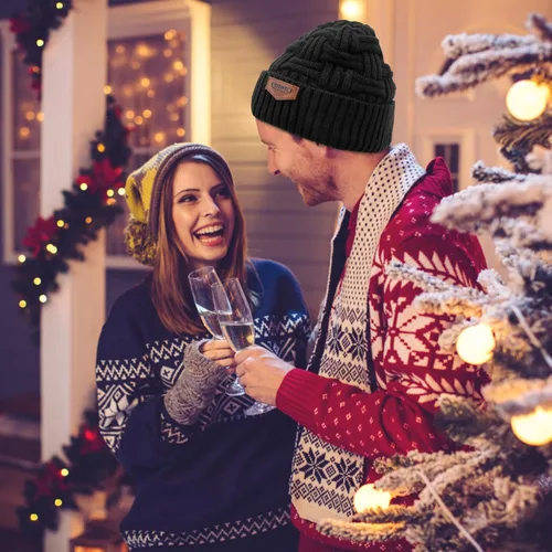 Miniatura 40 de Loritta Gorro de invierno cálido de punto grueso y holgado para hombre