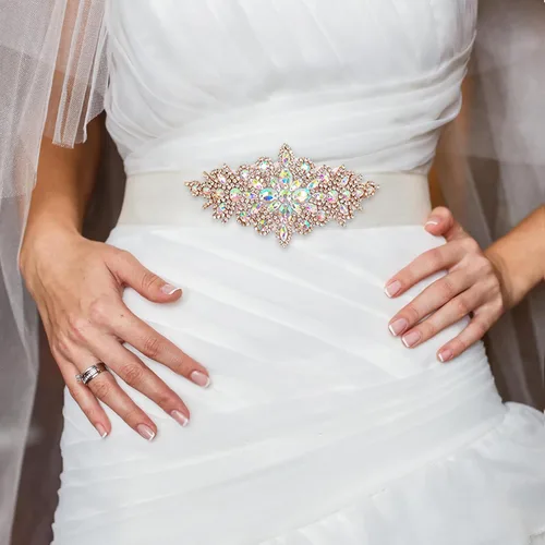 Miniatura 2 de Apliques de cuentas de perlas de diamantes de imitación rojos apliques de novia accesorios de cristal de ajuste de diamantes de imitación