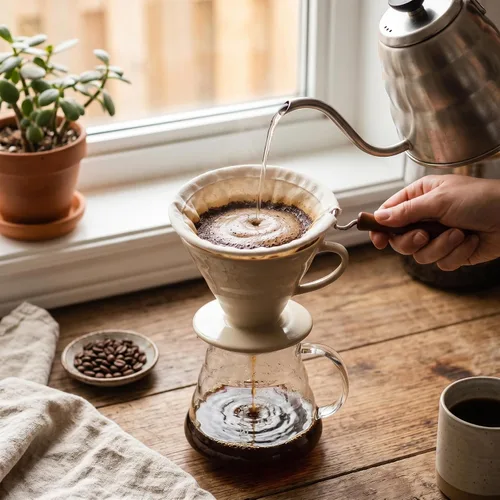 Miniatura 4 de Filtro de café de tela, calcetín de café de franela reutilizable con mango de madera, colador de café para verter sobre goteo para preparación hecha