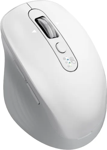 INFINMIND Ratón Bluetooth inalámbrico, multidispositivo (BT1/BT2 + USB de 2.4 G) para laptop, iPad y Mac, desplazamiento de 4 vías con botones Blanco