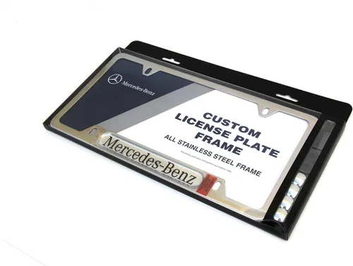 Miniatura 2 de Mercedes Benz Auténtico Q6880086 - Marco pulido de placa de licencia de acero inoxidable