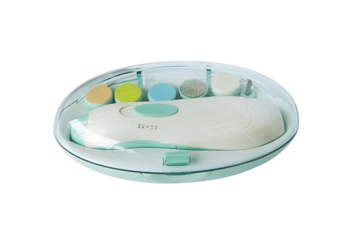 Miniatura 3 de Safe - Lima de uñas eléctrica para bebés, cortador de uñas para recién nacidos, niños pequeños con luz LED, azul claro y verde