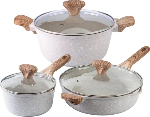 Country Kitchen Juego de utensilios de cocina de aluminio fundido antiadherente, utensilios de cocina duraderos para cocinar todos los días, crema