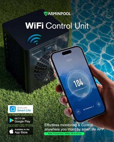 Miniatura 4 de Bomba de calor para piscina de 16000 BTU, calentador eléctrico de piscina de 110 V para piscinas sobre el suelo de hasta 5400 galones, calentador