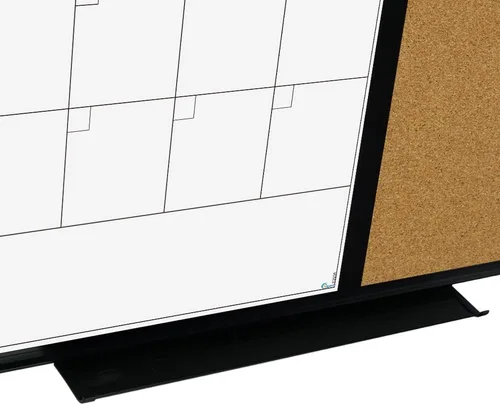 Miniatura 8 de XBoard Pizarra de borrado en seco con calendario 28 X 20 - Juego de pizarra con calendario mensual, pizarra blanca magnética + corcho con marco
