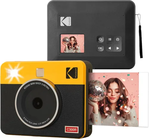 Kodak Mini Shot 3 Retro 4PASS Cámara digital instantánea 2 en 1 e impresora fotográfica (3 x 3 pulgadas)
