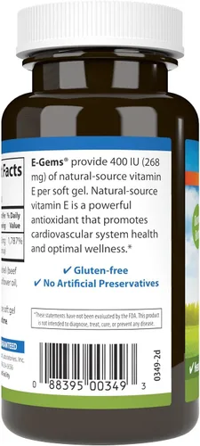 Miniatura 3 de Carlson - E-Gems 400 UI (268 mg), vitamina E de origen natural, bienestar óptimo, 140 geles blandos