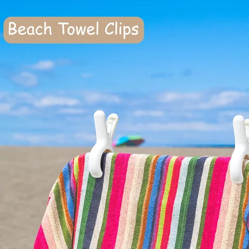 Miniatura 5 de Paquete de 6 pinzas de ropa de plástico con resortes fuertes antioxidantes, clips resistentes para toallas de playa, pinzas de ropa para mantener