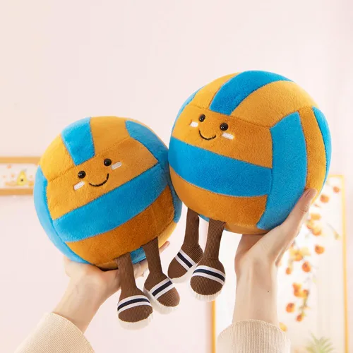 Miniatura 4 de Juguetes de peluche de voleibol de 12 pulgadas, bolas de felpa deportivas suaves y divertidas, juguetes de muñeca de fútbol americano con pies