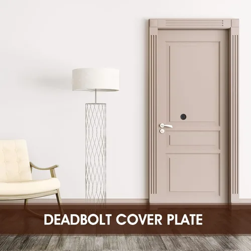 Miniatura 6 de Pelopy Placa de llenado de orificio de puerta, 2-5/8 pulgadas de diámetro, tornillos de conexión de 1 pulgada y 2 pulgadas, placa de cubierta