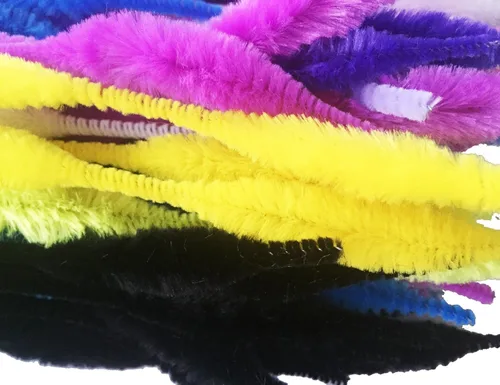 Miniatura 5 de Paquete de 100 tallos de felpilla mullidos para limpiar pipas para manualidades creativas hechas a mano (multicolor)