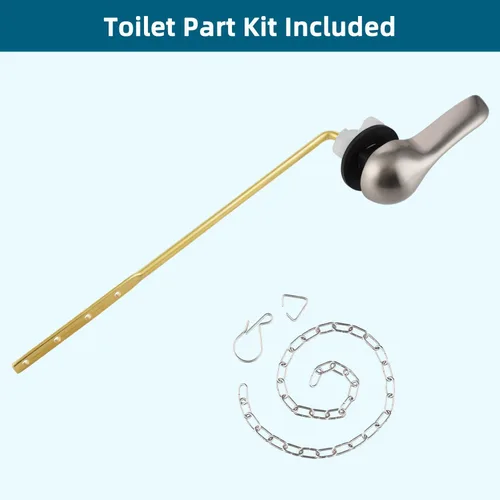 Miniatura 5 de Hygie Rinse Kit de repuesto de mango de inodoro de metal, ajuste frontal universal, palanca de inodoro compatible con estándar americano/Glacier