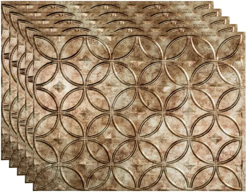 Miniatura 22 de FASÄDE Anillos Panel de Revestimiento Decorativo de Vinilo de 18 x 24 pulgadas en Bronce Argent (Paquete de 5)
