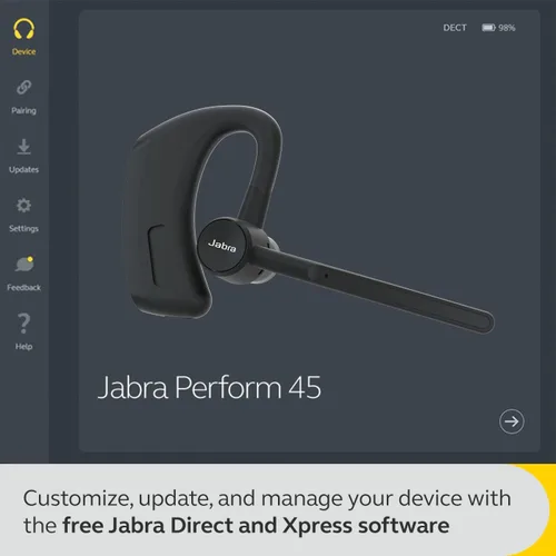 Miniatura 8 de Jabra Realiza 45 auriculares inalámbricos Bluetooth Push-to-Talk (PTT), micrófono con cancelación de ruido, funcionalidad Push-to-Talk, modo
