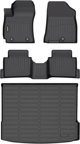 Miniatura 73 de Alfombrillas para todo tipo de clima y forro de carga para Volkswagen Atlas 2018-2025 (asiento de cubo de 6 pasajeros), juego completo de 3 filas