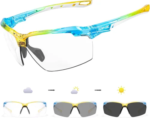 KAPVOE Photochromic Sports Sunglasses for Men Women Cycling Sunglasses UV400 Protection MTB BMX Running Riding Bike K87 07