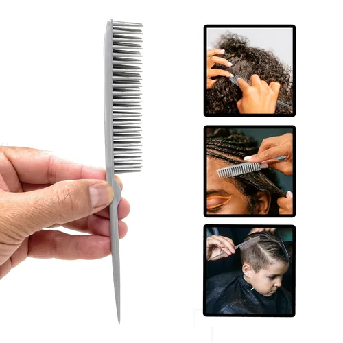 Miniatura 6 de Allegro Combs Peines de peluquería para peluquería de peluquería de 3 filas para cabello natural y pelucas para cabello rizado, fabricados
