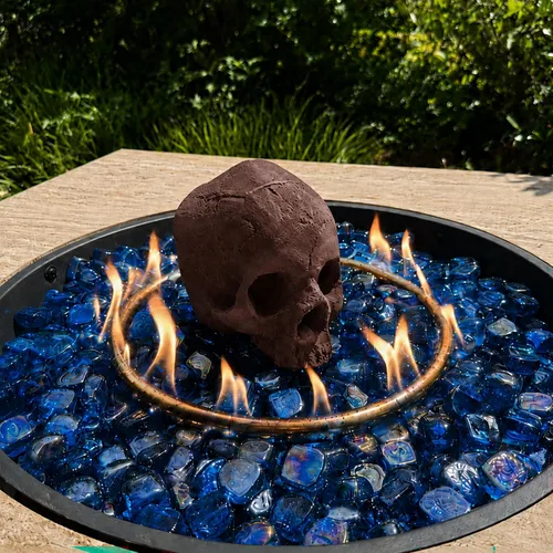 Miniatura 8 de Troncos de fuego de calavera de cerámica, calaveras de hoguera, troncos de calavera de cerámica, cabeza de esqueleto/decoración de calavera