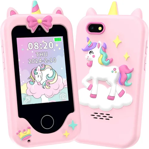 Miniatura 13 de Teléfono infantil para niños, regalos de cumpleaños de Navidad para niños y niñas de 3 a 10 años, teléfono celular, pantalla táctil de 2.8 pulgadas