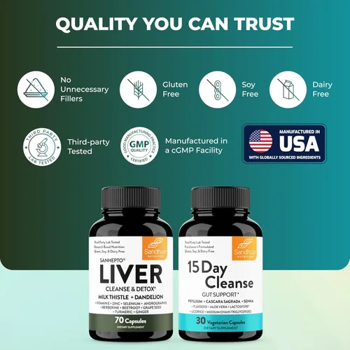 Miniatura 7 de Sandhu's Suplemento de desintoxicación y limpieza intestinal de 15 días para mujeres y hombres Apoya la salud hepática, intestinal y digestiva