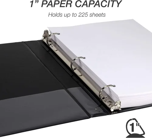 Miniatura 136 de Samsill - Carpeta duradera de 5 pulgadas, fabricada en los Estados Unidos, con anillos en D, transparente y personalizable, color blanco