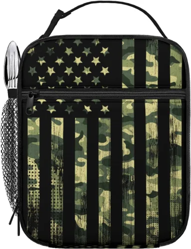 Miniatura 22 de Miaoquhe Lonchera de béisbol para hombres, bolsa de béisbol con bandera estadounidense para mujeres, bolsa de almuerzo para niños, bolsa de almuerzo