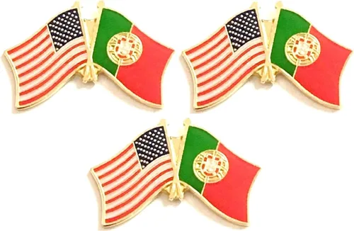 Miniatura 10 de 3 Pines de solapa con banderas de Estados Unidos y países internacionales, paquete de 3 pines dobles con diseño de banderas de Estados Unidos