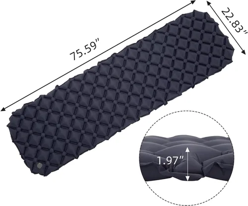 Miniatura 3 de Colchoneta de dormir impermeable para campamento/mochilero/senderismo/viajes, colchoneta inflable para dormir, colchón de aire ultraligero para Azul