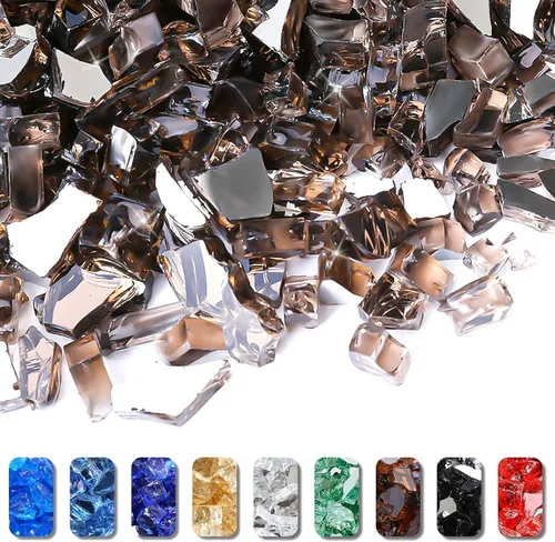 Miniatura 39 de GRISUN Vidrio de fuego azul océano Pacífico para hoguera, 10 libras 1/2 pulgada rocas de vidrio templado para chimenea natural o propano, seguro