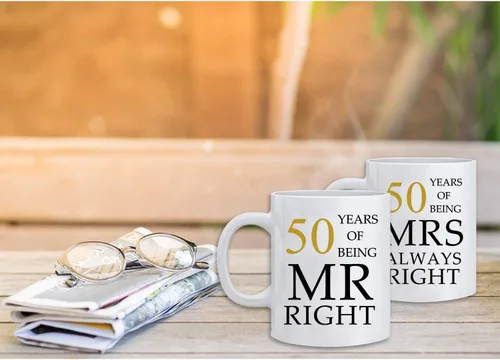 Miniatura 3 de Kwieema 50 aniversario de boda para parejas, 50 aniversario dorado para padres, 50 aniversario de boda, tazas de café, abuelos, parejas, taza