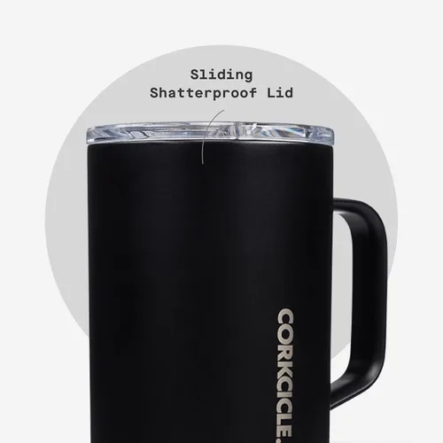 Miniatura 5 de Taza de café clásica Corkcicle - Acero inoxidable con triple aislamiento para viajes - Tapa a prueba de roturas - Fácil agarre - Mantiene la bebida