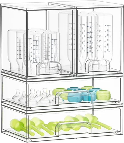 Miniatura 9 de SpaceAid Organizador de almacenamiento de botellas para bebé, contenedor organizador de estación de botellas de acrílico, cajones transparentes