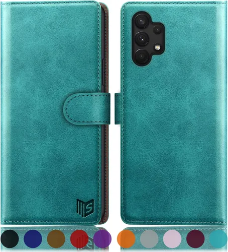 Miniatura 15 de SUANPOT Funda tipo cartera para Samsung Galaxy A13 5G con bloqueo RFID, tarjetero de crédito, funda protectora de piel sintética con tapa para Negro